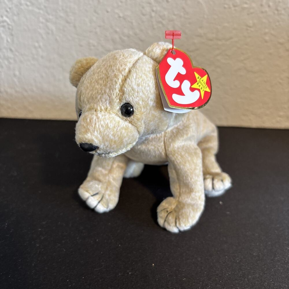 TY Beanie Baby Almond the Beige Bear - Beige